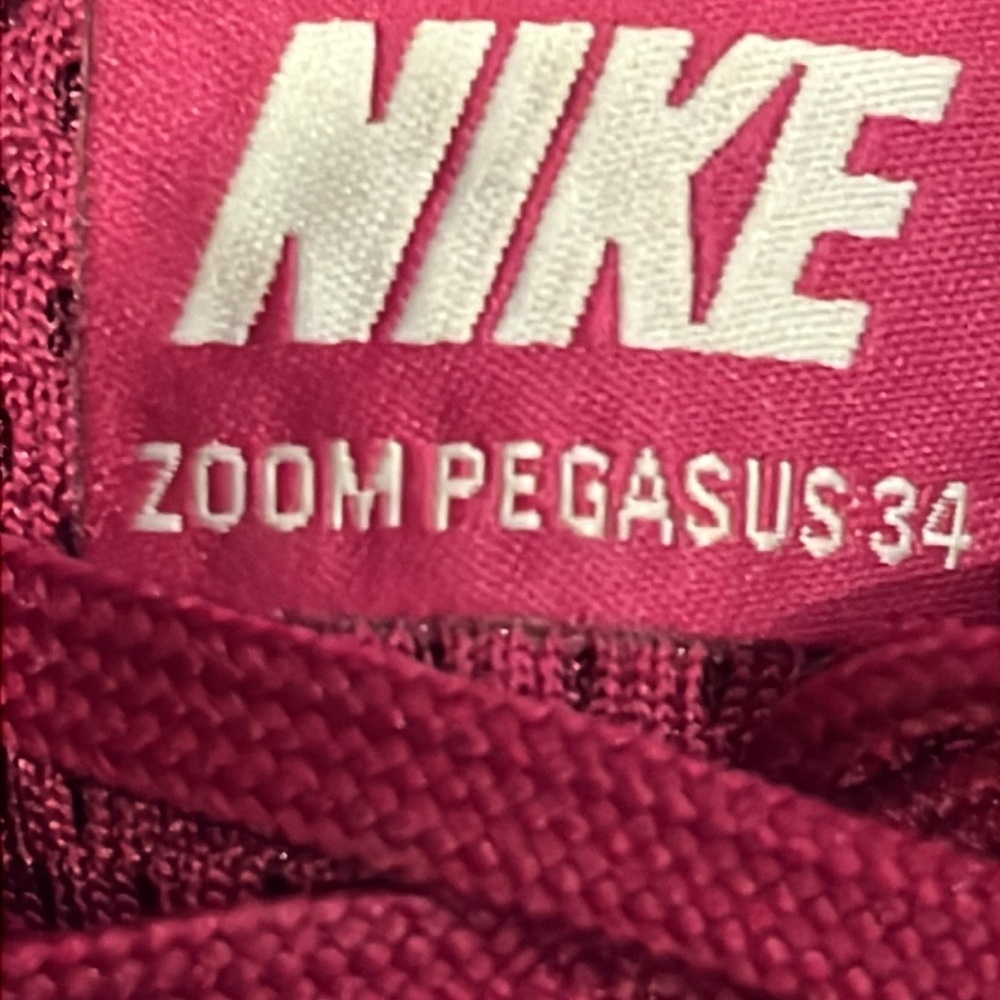 NIKE Zoom Pegasus 34 Women's Purple Burgundy Running Athletic Sneakers Shoes 9 - Picture 9 of 14